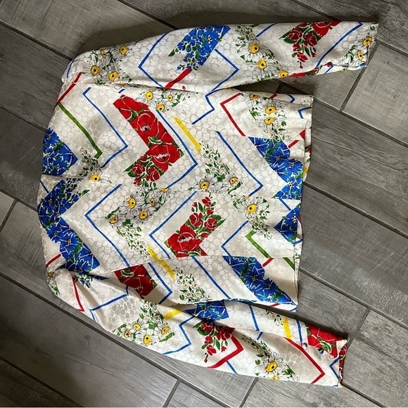 Vintage 80s Anne Crimmins Umi 1980s skirt suit mixed print silk size 10 - Picture 7 of 11